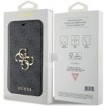 Carcasa flip cover Guess 4G Big Metal Logo compatibila cu iPhone 15 / 14 / 13, Gri 8 - lerato.ro