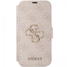 Huse si carcase iPhone 14, Carcasa flip cover Guess 4G Big Metal Logo compatibila cu iPhone 15 / 14 / 13, Roz, lerato.ro