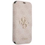 Carcasa flip cover Guess 4G Big Metal Logo compatibila cu iPhone 15 / 14 / 13, Roz 5 - lerato.ro