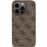Carcasa Guess 4G Metal Gold Logo compatibila cu iPhone 15 Pro, Maro 2 - lerato.ro