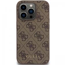 Carcasa Guess 4G Metal Gold Logo compatibila cu iPhone 15 Pro, Maro