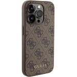 Carcasa Guess 4G Metal Gold Logo compatibila cu iPhone 15 Pro, Maro 5 - lerato.ro
