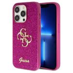 Carcasa Guess Glitter Script Big 4G compatibila cu iPhone 15 Pro, Roz 4 - lerato.ro