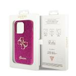 Carcasa Guess Glitter Script Big 4G compatibila cu iPhone 15 Pro, Roz 9 - lerato.ro