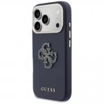 Husa Guess FW Resin Logo compatibila cu iPhone 17 Pro, Navy Blue 3 - lerato.ro