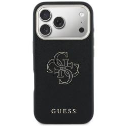 Husa Guess FW Resin Logo compatibila cu iPhone 17 Pro Max, Negru