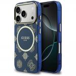 Husa Guess IML Peony Dot cu MagSafe compatibila cu iPhone 17 Pro, Albastru 4 - lerato.ro