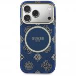 Husa Guess IML Peony Dot cu MagSafe compatibila cu iPhone 17 Pro, Albastru 2 - lerato.ro