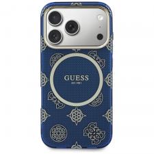 Husa Guess IML Peony Dot cu MagSafe compatibila cu iPhone 17 Pro, Albastru