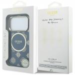 Husa Guess IML Peony Dot cu MagSafe compatibila cu iPhone 17 Pro, Albastru 9 - lerato.ro
