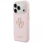 Husa Guess FW Resin Logo compatibila cu iPhone 17 Pro, Roz 3 - lerato.ro