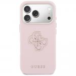 Husa Guess FW Resin Logo compatibila cu iPhone 17 Pro, Roz 2 - lerato.ro