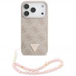 Husa Guess 4G Strap Triangle Logo cu MagSafe compatibila cu iPhone 17 Pro, Roz 2 - lerato.ro