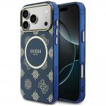 Husa Guess IML Peony Dot cu MagSafe compatibila cu iPhone 17 Pro Max, Albastru 4 - lerato.ro