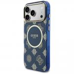 Husa Guess IML Peony Dot cu MagSafe compatibila cu iPhone 17 Pro Max, Albastru 3 - lerato.ro