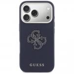 Husa Guess FW Resin Logo compatibila cu iPhone 17 Pro Max, Navy Blue 2 - lerato.ro