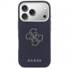 Husa Guess FW Resin Logo compatibila cu iPhone 17 Pro Max, Navy Blue