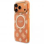 Husa Guess IML Peony Dot cu MagSafe compatibila cu iPhone 17 Pro Max, Portocaliu 3 - lerato.ro
