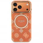 Husa Guess IML Peony Dot cu MagSafe compatibila cu iPhone 17 Pro Max, Portocaliu 2 - lerato.ro