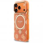 Husa Guess IML Peony Dot cu MagSafe compatibila cu iPhone 17 Pro, Portocaliu 3 - lerato.ro