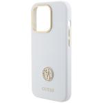 Carcasa Guess Silicone Logo Strass 4G compatibila cu iPhone 15 Pro, Alb 7 - lerato.ro