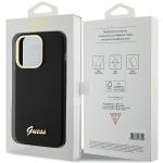 Carcasa Guess Silicone Script Metal Logo and Frame compatibila cu iPhone 15 Pro, Negru 9 - lerato.ro