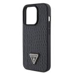 Carcasa Guess Croco Triangle Metal Logo compatibila cu iPhone 15 Pro, Negru 7 - lerato.ro