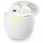 Casti wireless TWS Guess Gold Line Triangle, Bluetooth 6.0, 300 mAh, Autonomie 4h, IPX5, Alb 4 - lerato.ro