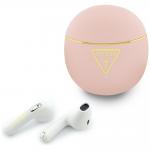 Casti wireless TWS Guess Gold Line Triangle, Bluetooth 6.0, 300 mAh, Autonomie 4h, IPX5, Roz 3 - lerato.ro