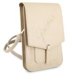 Geanta universala Guess Saffiano Script, 16 x 10 cm, 2 compartimente, Gold 4 - lerato.ro