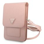 Geanta universala Guess Saffiano Triangle, 16 x 10 cm, 6 compartimente, Roz 3 - lerato.ro