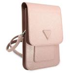 Geanta universala Guess Saffiano Triangle, 16 x 10 cm, 6 compartimente, Roz 4 - lerato.ro