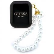 Casti wireless TWS Guess Pearl Strap, Bluetooth 5.4, Autonomie 5h, IPX5, USB-C, Negru