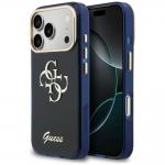Carcasa Guess IML 4G Script Metal compatibila cu iPhone 17 Pro, Navy Blue 4 - lerato.ro