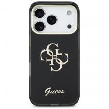 Carcasa Guess IML 4G Script Metal compatibila cu iPhone 17 Pro Max, Negru