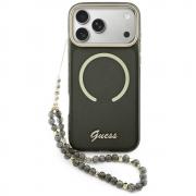 Carcasa Guess IML Glitters Script Strap cu MagSafe compatibila cu iPhone 17 Pro Max, Negru