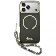 Carcasa Guess IML Glitters Script Strap cu MagSafe compatibila cu iPhone 17 Pro Max, Negru