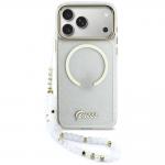 Carcasa Guess IML Glitters Script Strap cu MagSafe compatibila cu iPhone 17 Pro Max, Transparent 2 - lerato.ro