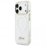 Carcasa Guess IML Script Metal cu MagSafe compatibila cu iPhone 17 Pro, Transparent 3 - lerato.ro