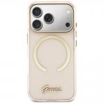 Carcasa Guess IML Script Metal compatibila cu iPhone 17 Pro Max, Roz 2 - lerato.ro