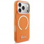 Carcasa Guess IML Script Metal cu MagSafe compatibila cu iPhone 17 Pro, Portocaliu 5 - lerato.ro
