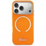 Carcasa Guess IML Script Metal cu MagSafe compatibila cu iPhone 17 Pro Max, Portocaliu 2 - lerato.ro