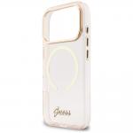 Carcasa Guess IML Script Metal cu MagSafe compatibila cu iPhone 17 Pro, Roz 7 - lerato.ro