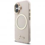 Carcasa Guess IML Script Metal compatibila cu iPhone 17 Pro, Roz 3 - lerato.ro