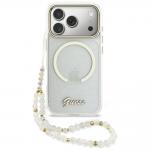 Carcasa Guess IML Glitters Script Strap cu MagSafe compatibila cu iPhone 17 Pro, Transparent 2 - lerato.ro