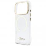 Carcasa Guess IML Glitters Script Strap cu MagSafe compatibila cu iPhone 17 Pro, Transparent 7 - lerato.ro