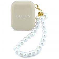 Casti wireless TWS Guess Pearl Strap, Bluetooth 5.4, 380 mAh, Autonomie 5h, USB-C, Bej
