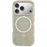 Husa Guess IML Peony Dot cu MagSafe compatibila cu iPhone 17 Pro, Bej 2 - lerato.ro