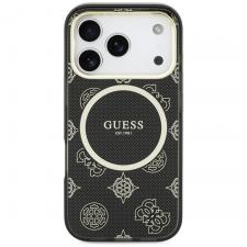 Husa Guess IML Peony Dot cu MagSafe compatibila cu iPhone 17 Pro, Negru