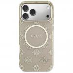 Husa Guess IML Peony Dot cu MagSafe compatibila cu iPhone 17 Pro Max, Bej 2 - lerato.ro